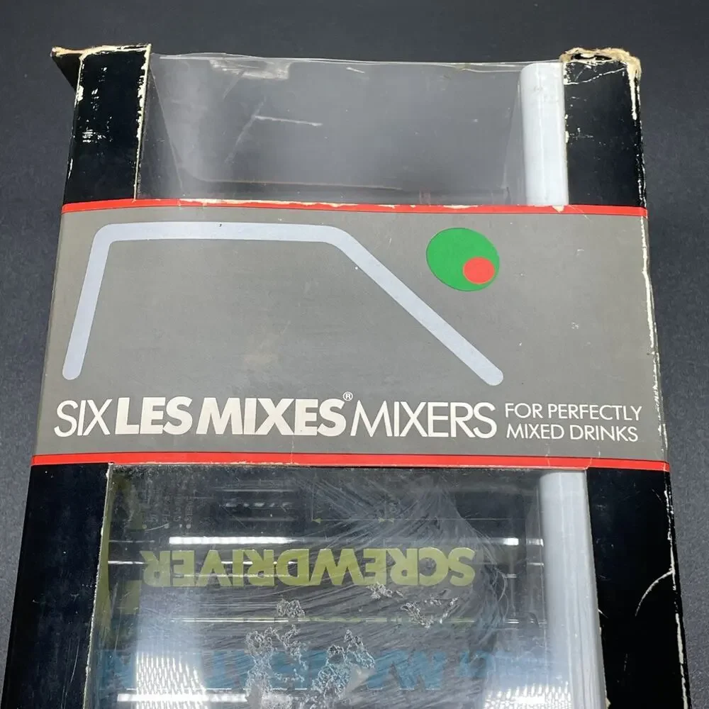 1970s Le Mixes Test Tube Shooter Station 6 Mixers w/Metal Base Holder Barware FR